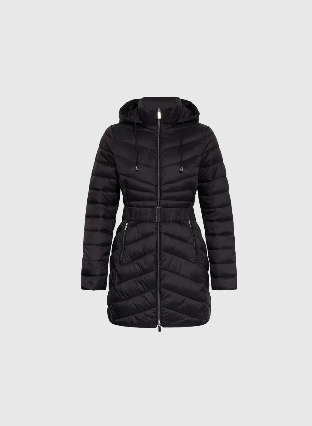 Black Hooded Down Coat