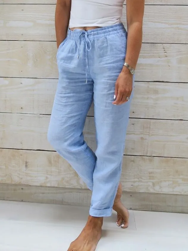 Loose Drawstring Casual Casual Pants