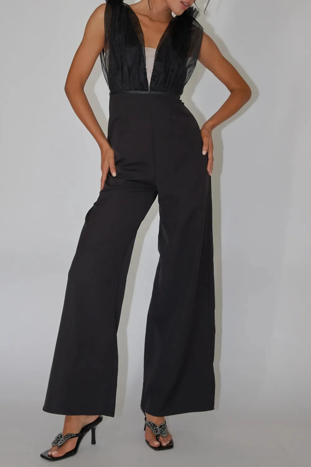 Elegant And Intellectual V-Neck Sleeveless Jumpsuit