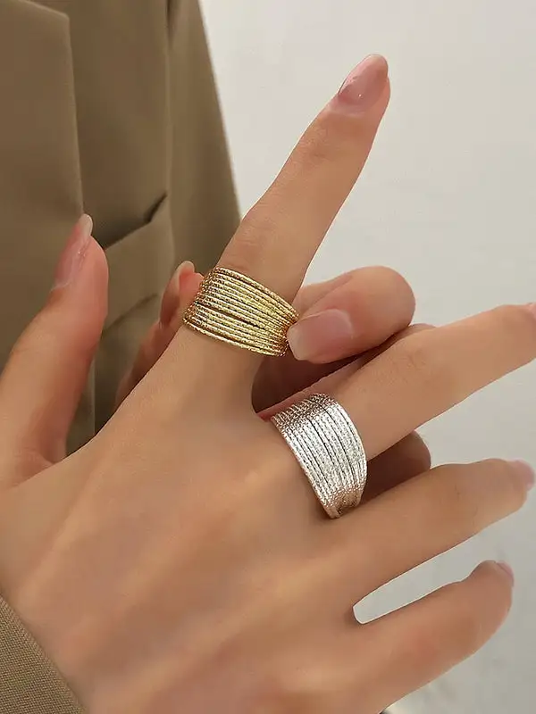 Adjustable Cutout Sequin Detail Ring
