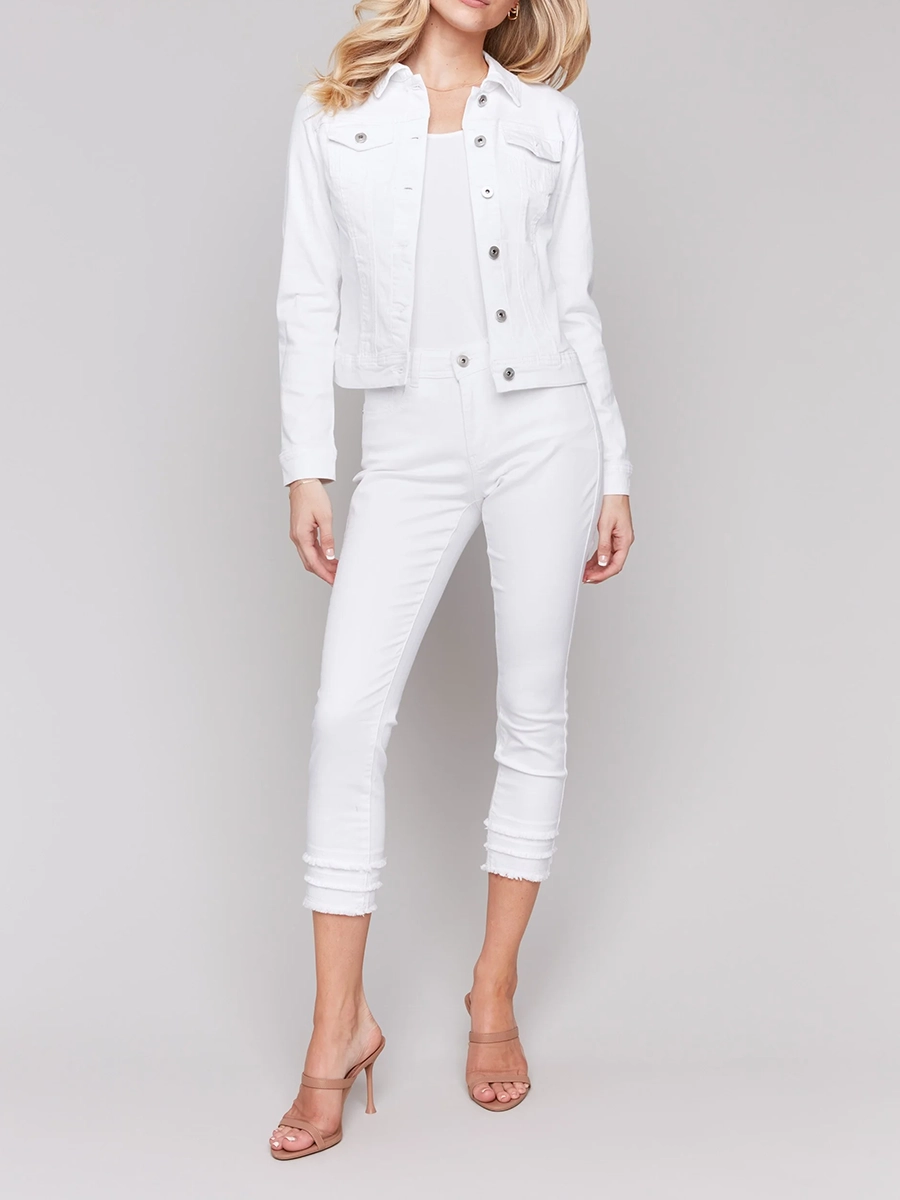 Trendy Stiff Cotton Denim Jacket