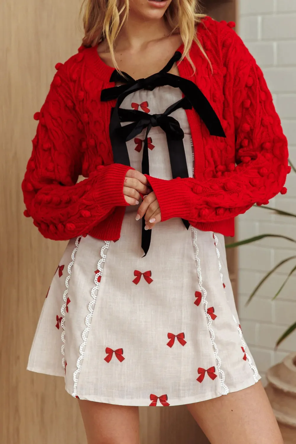 Sweet Tie Bow Women's Loose Jacket