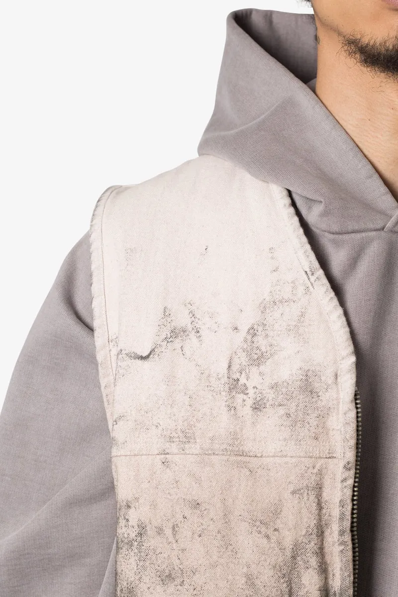 GRAY DISTRESSED SHERPA VEST
