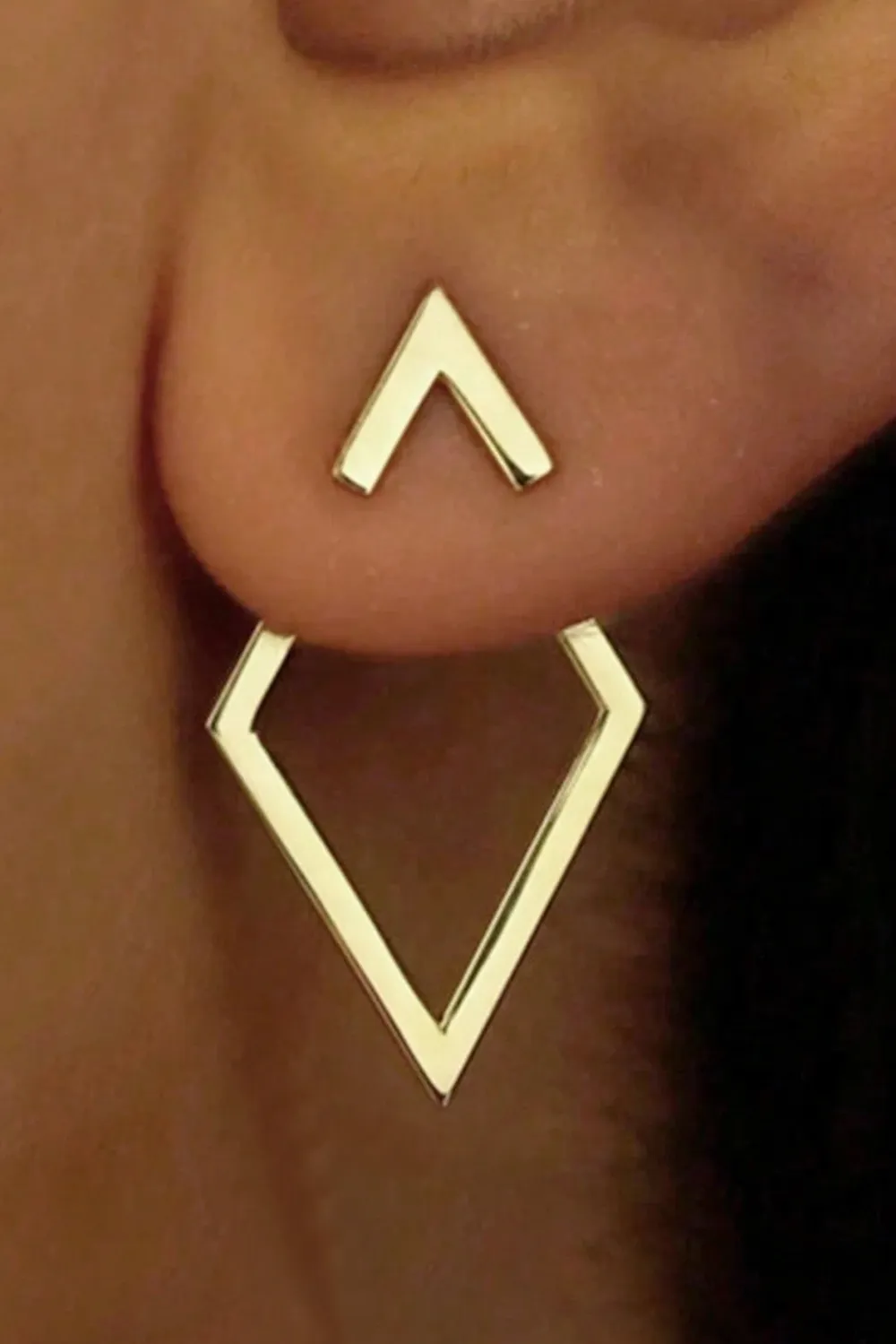 Rhombus Shape Stud Earrings