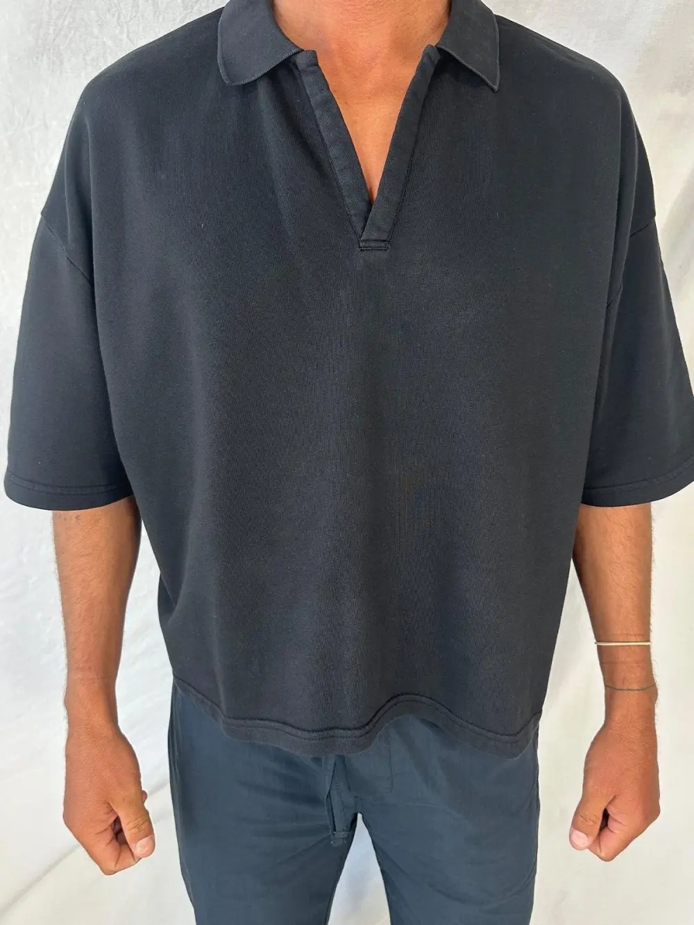 Casual Soft And Comfortable Black Polo Shirt