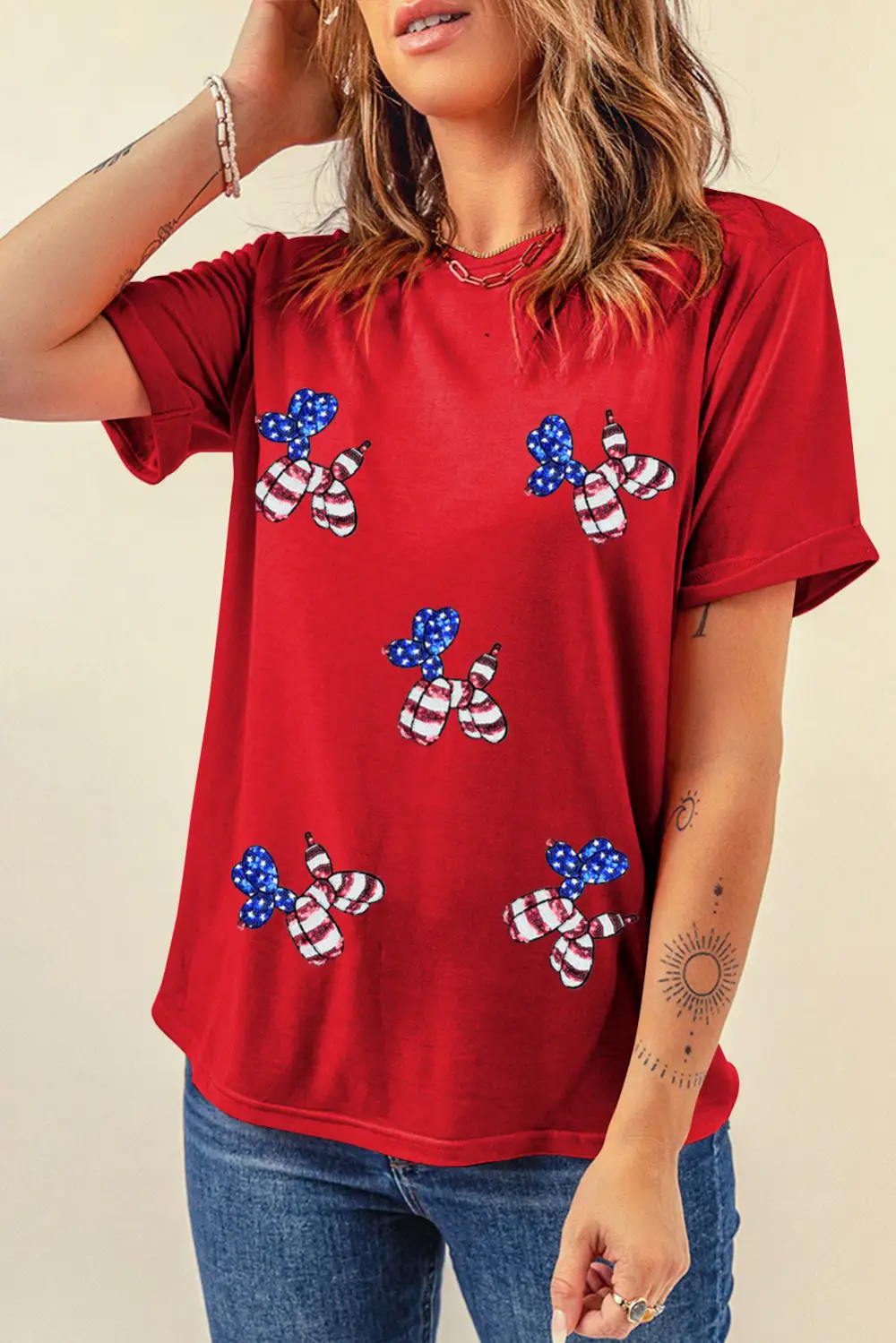 Sequin Stars And Stripes Tee