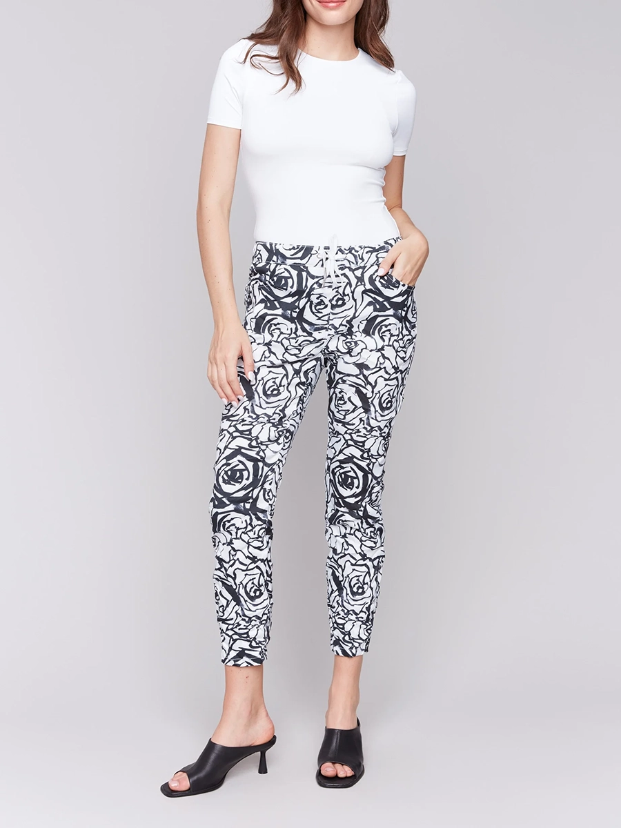 Slim Elastic Waist Casual Trousers