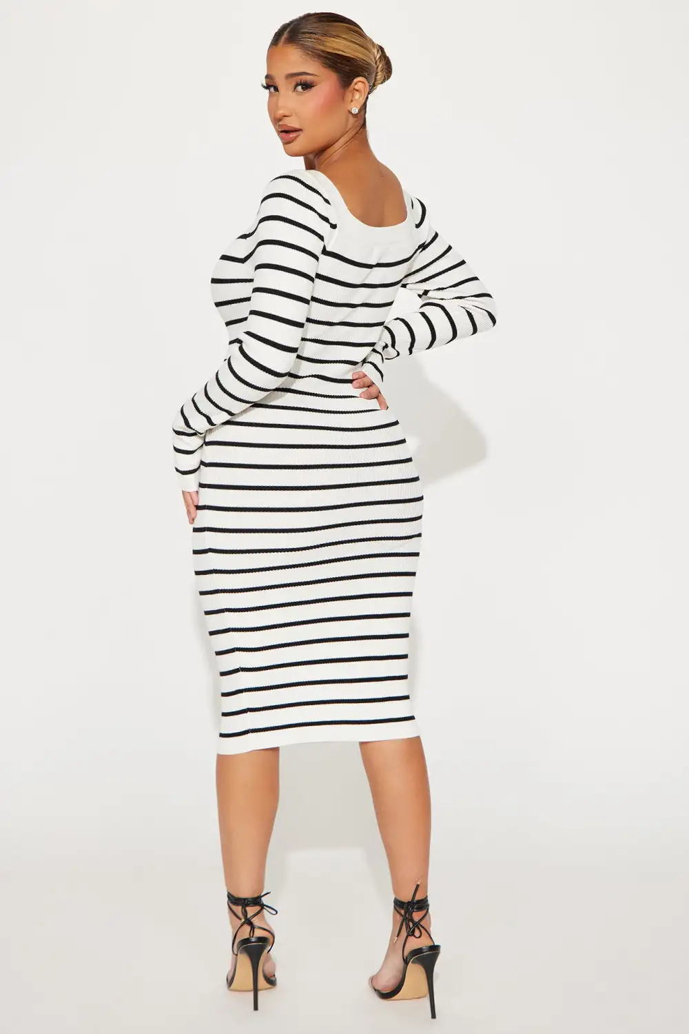 Rachel Sweater Midi Dress - Ivory/combo