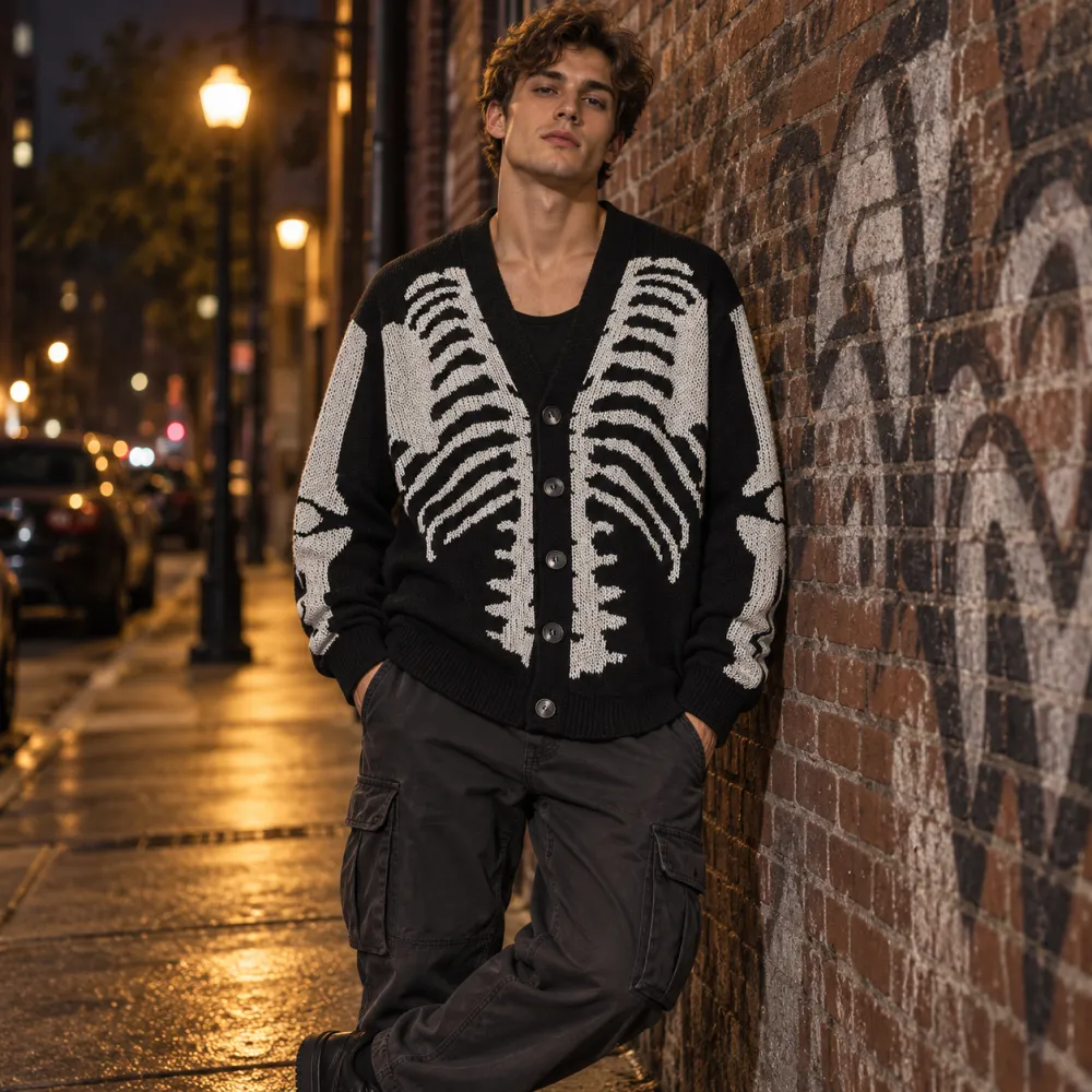 Jacquard Halloween Knit Cardigan Unisex