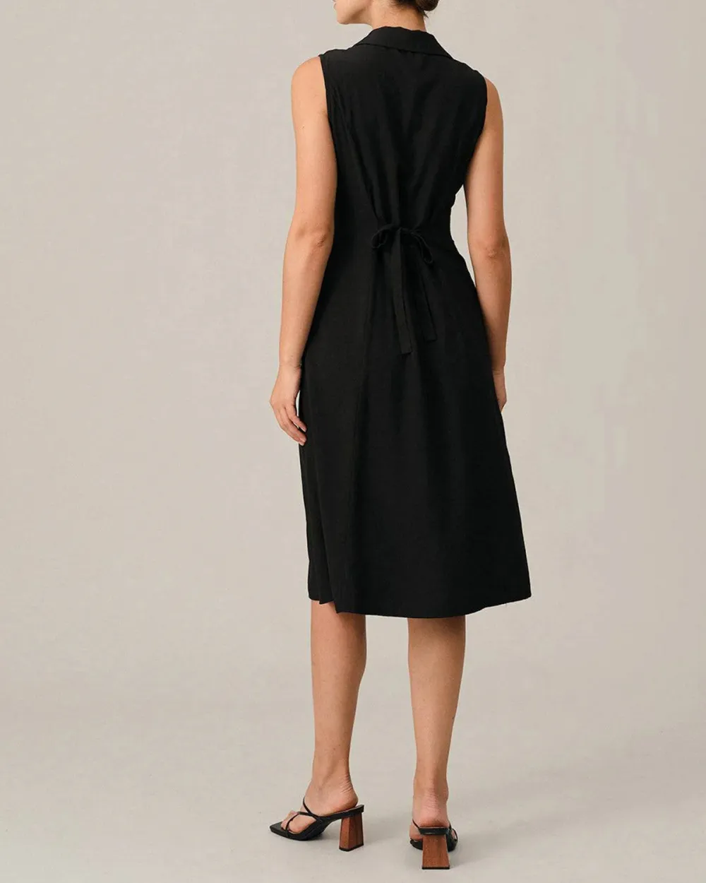 Cotton Fabric Black Dress