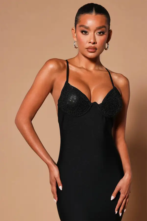 Embellished Maxi Dress - Black