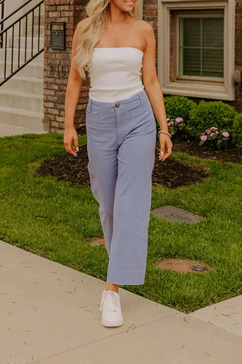 Distressed Breathable Skin-Friendly Women's Straight Pants