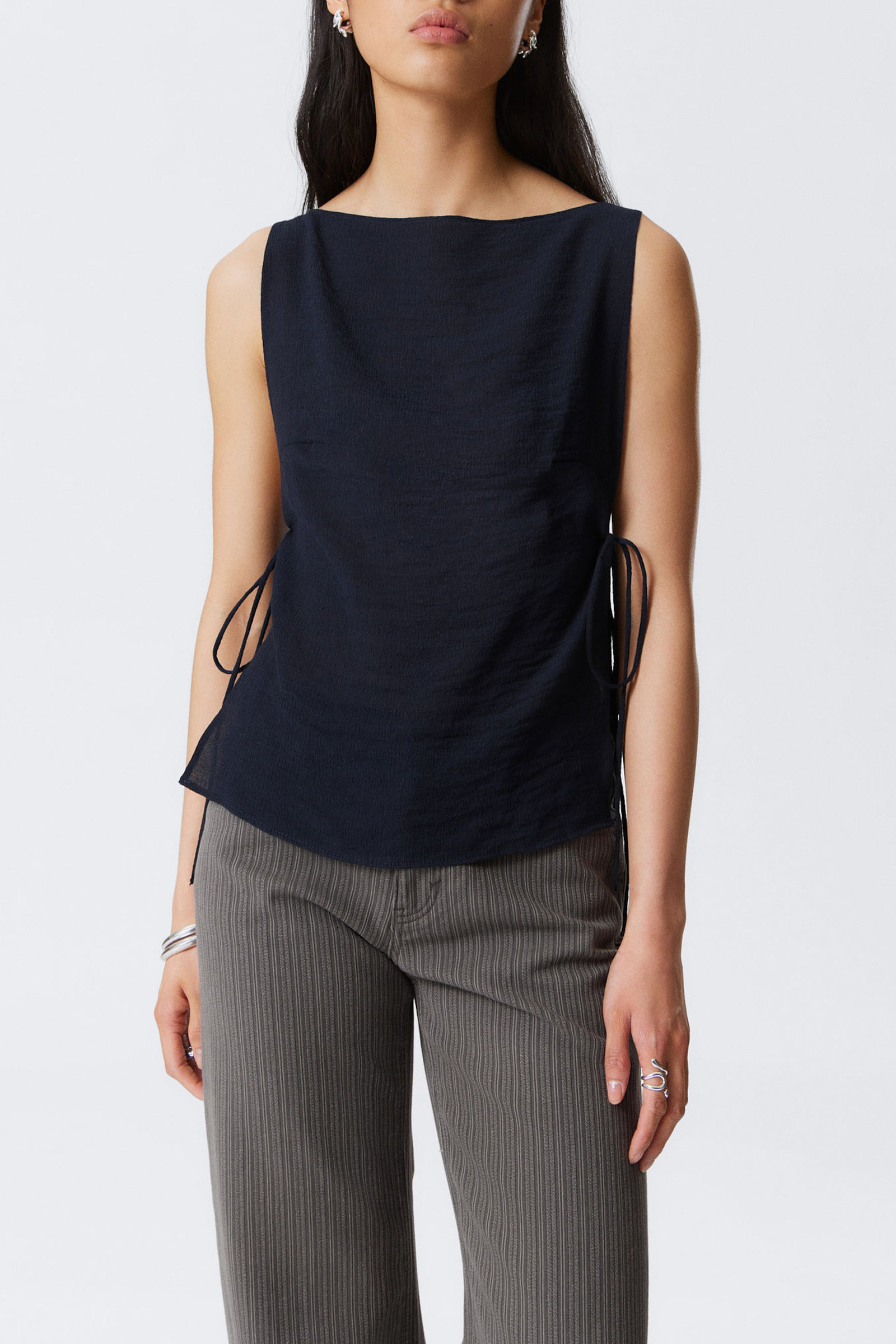 Side Tied Boat Neck Tank