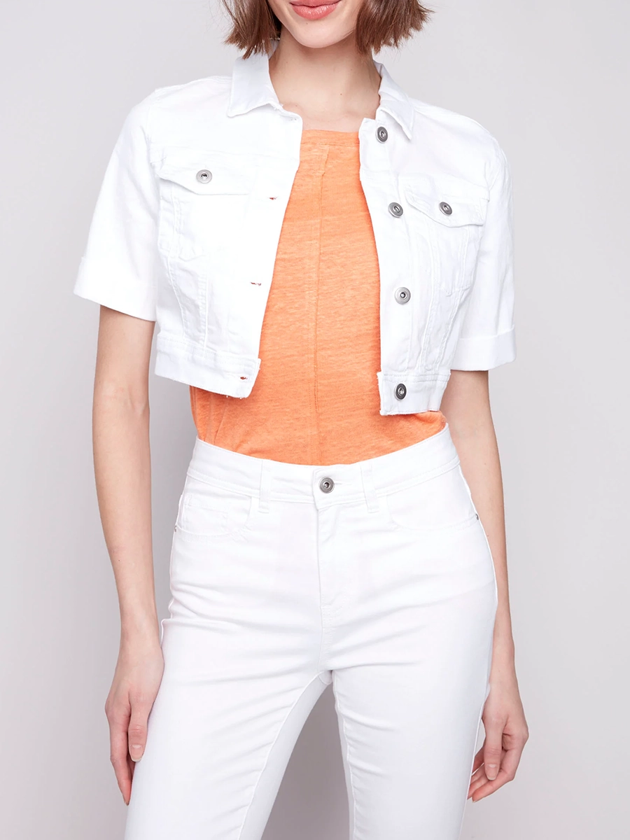 Creative Short Solid Color Basic Denim Jacket