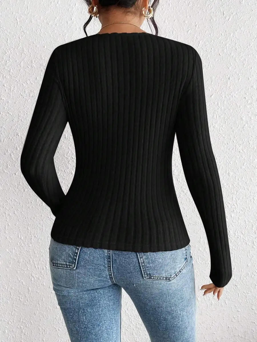 Premium Knitted Slim Fit Long Sleeve Tee