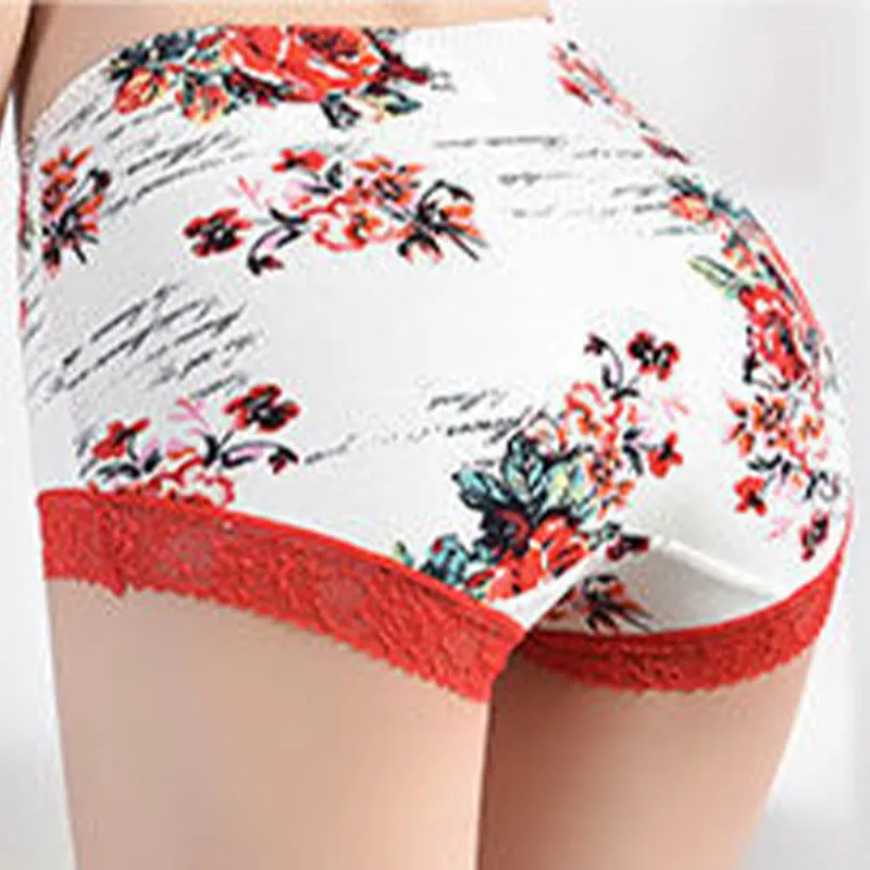 Plus Size Lace Trim Breathable Panty