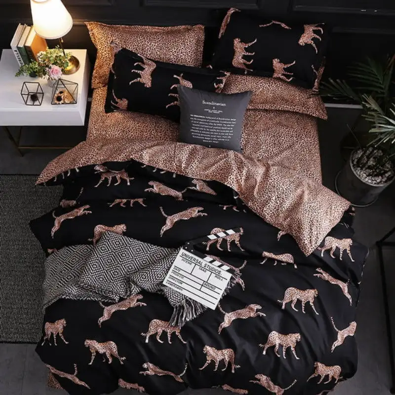 Duvet Cover Leopard Printing Bedding Set