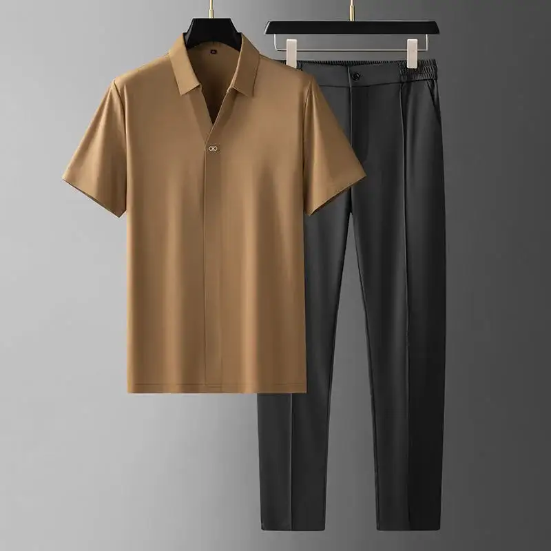 Two Piece Polo Shorts Set