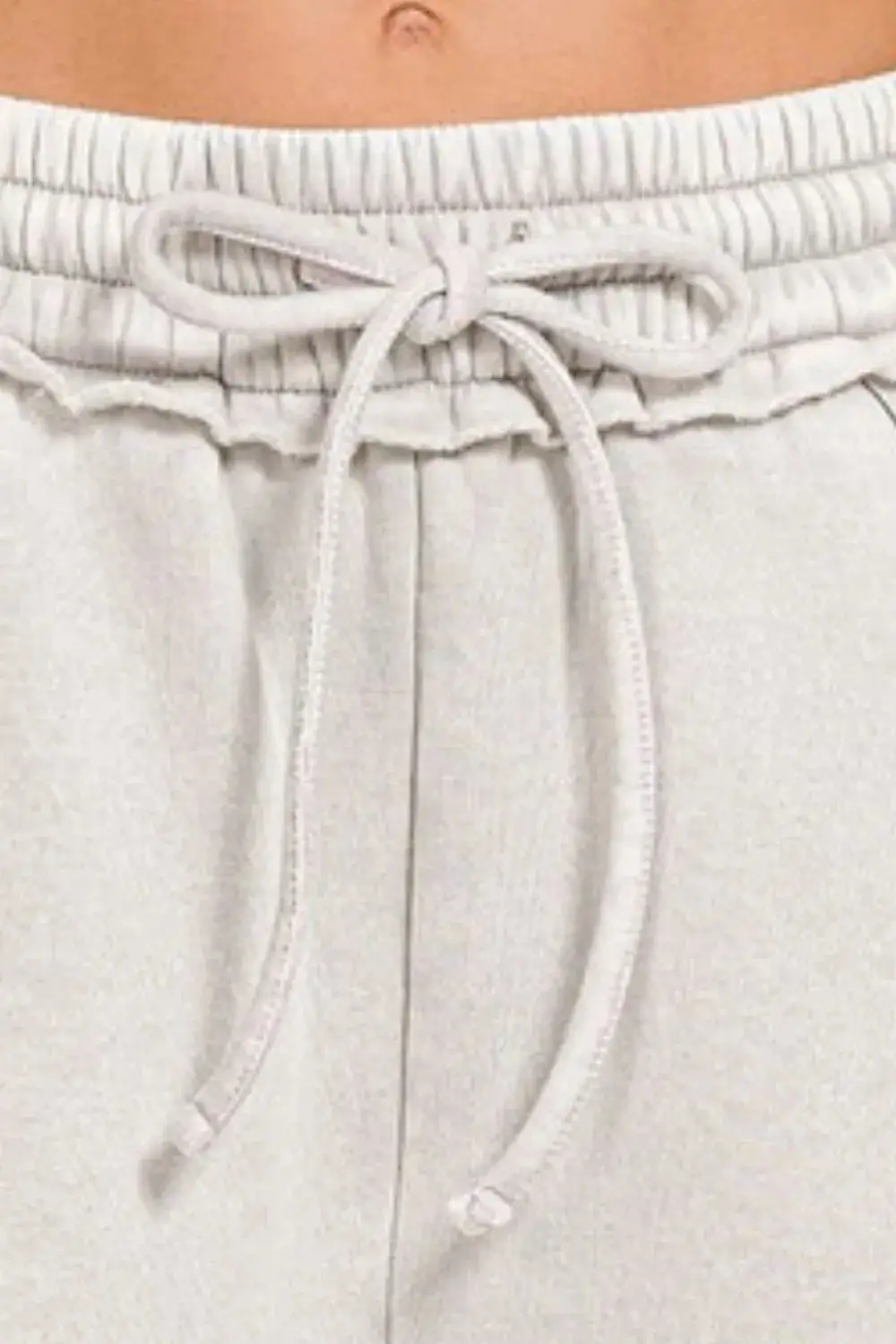 Soft Acid Wash Fleece Drawstring Shorts with Pockets