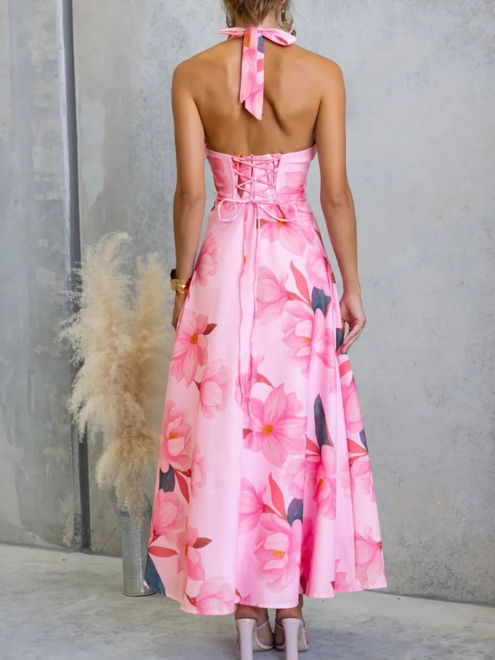 Clean Line Floral Printed Maxi Dress