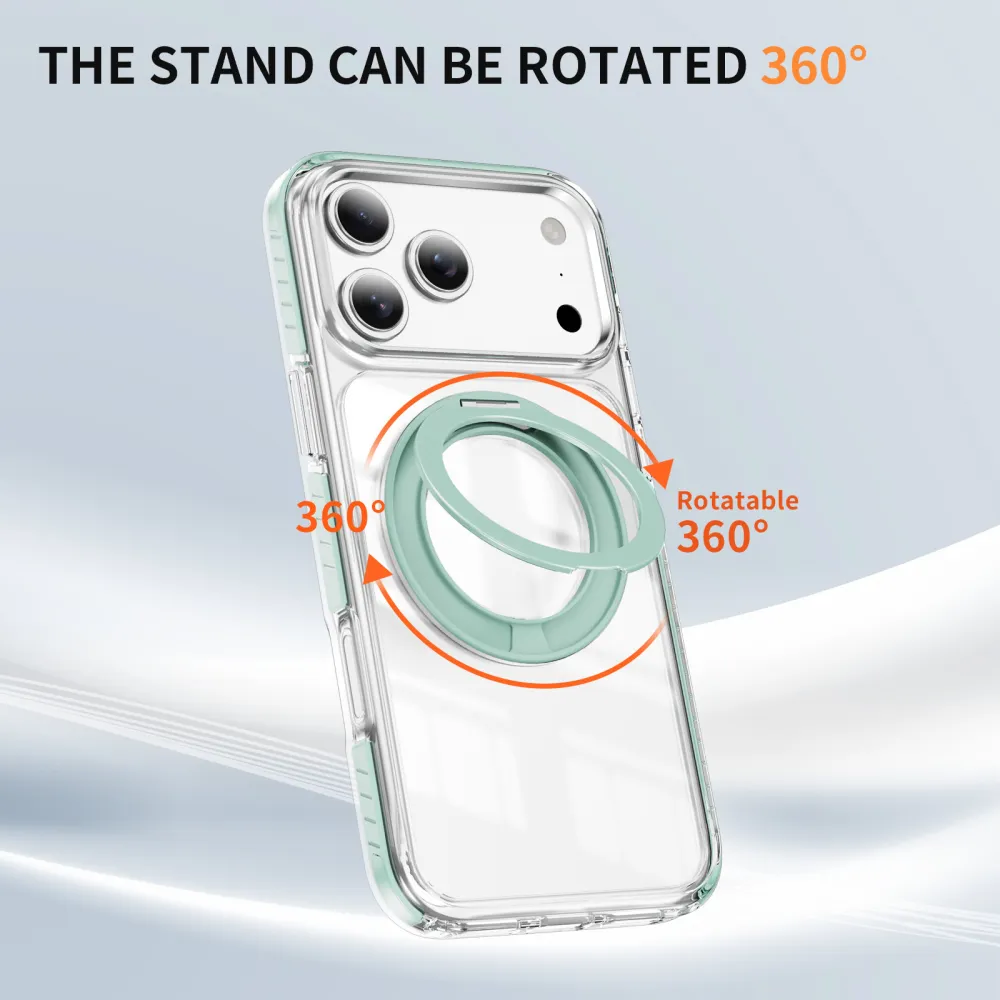 New Pivot Case iPhone 17 Pro Max Case Compatible with Apple 18 PM Gear Stand Clear Phone Case