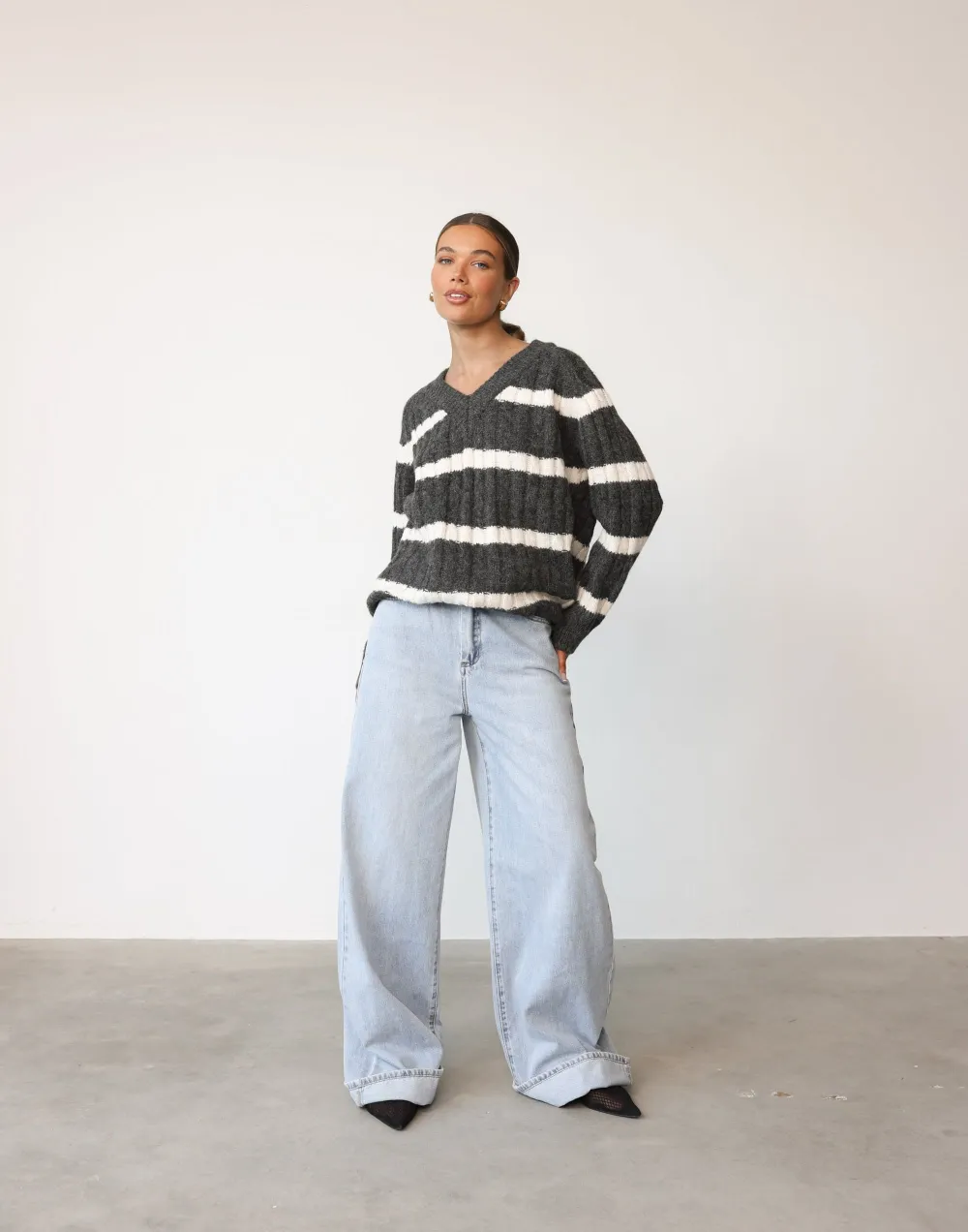 Baely Knit Jumper (Slate Stripe)