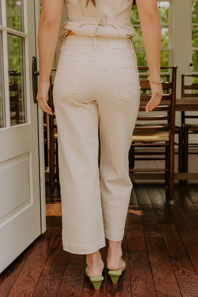 Drape High Waist Simple Women's Jeans