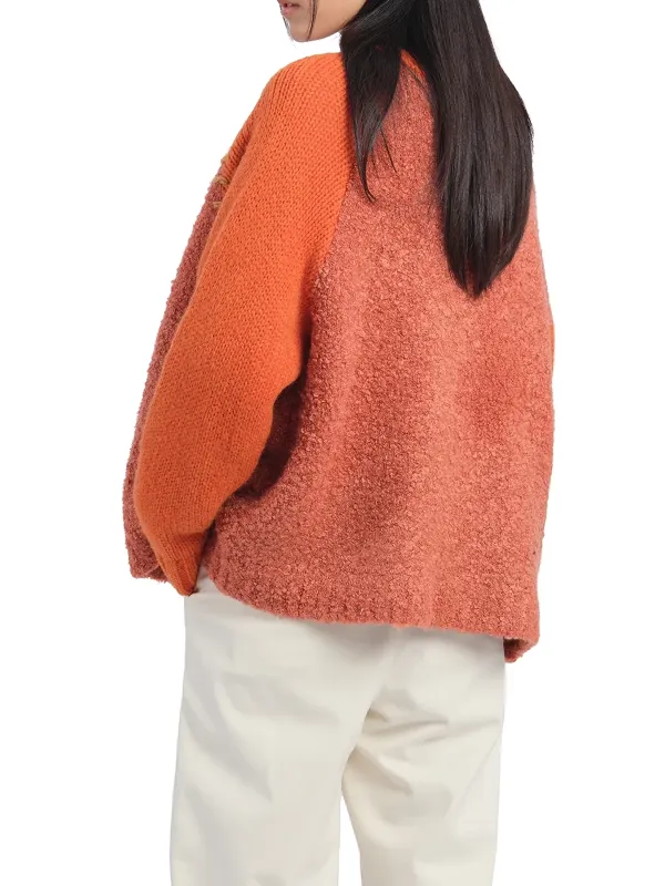 Color - Block Knit Cardigan Jacket
