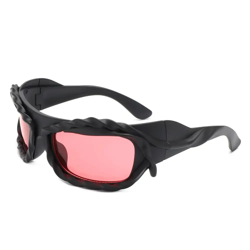 Glossy Rectangle Frame Sunglasses