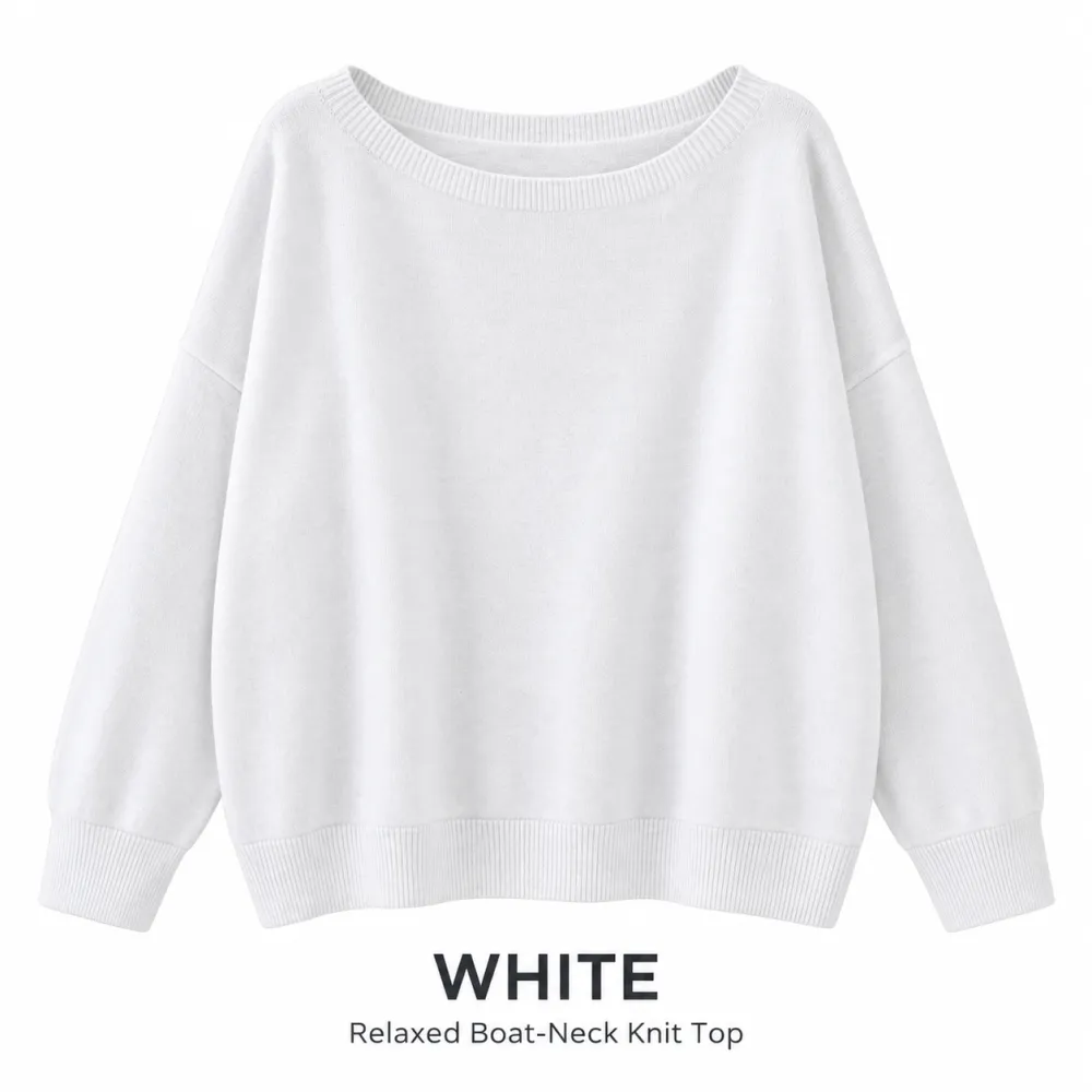 Women's Square Neck Sweater, Casual Off-Shoulder Long Sleeve Pullover, Women's Fall Winter Knit Top