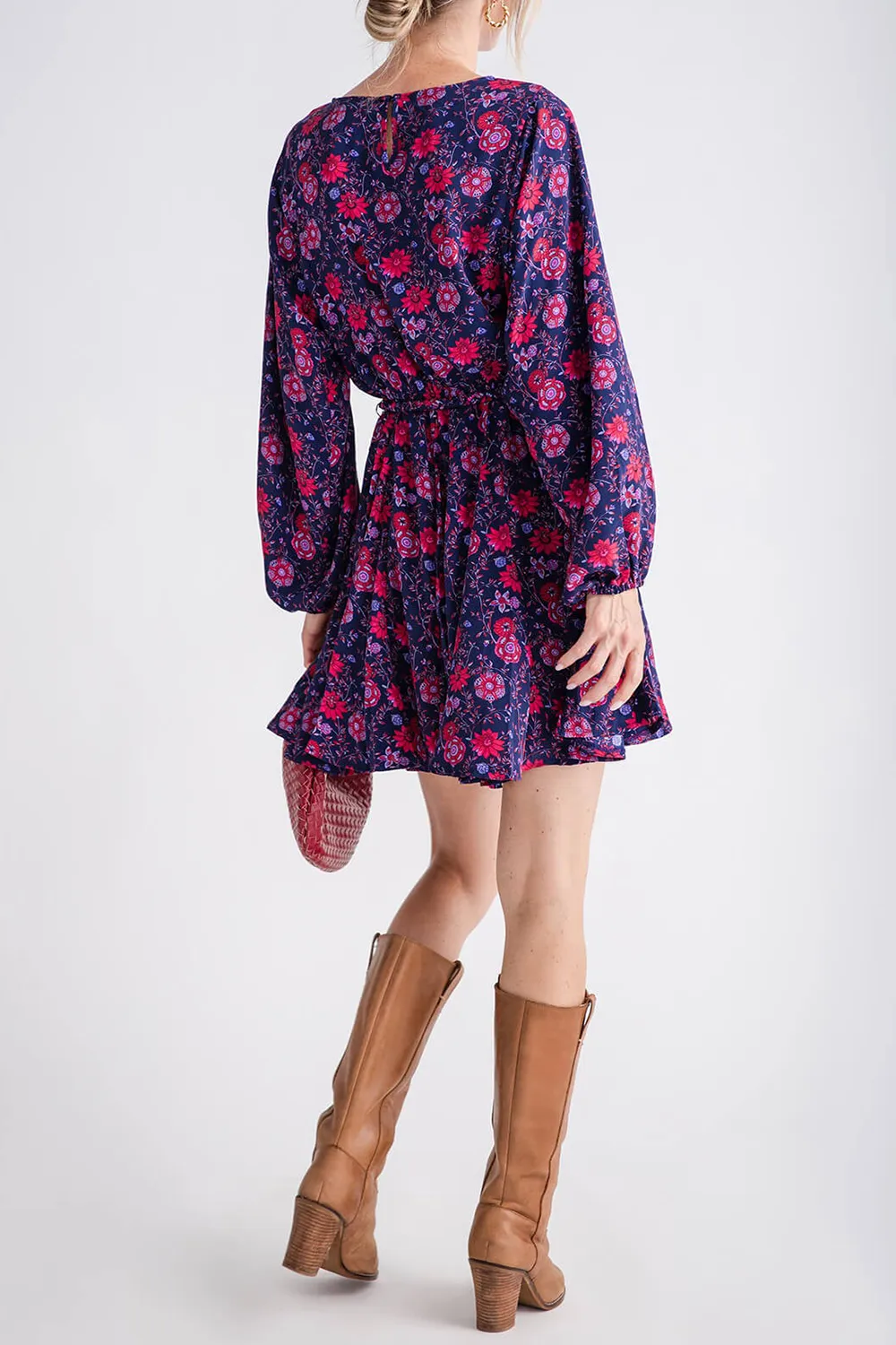 Skies Are Blue Flare Bottom Dress - grape-red