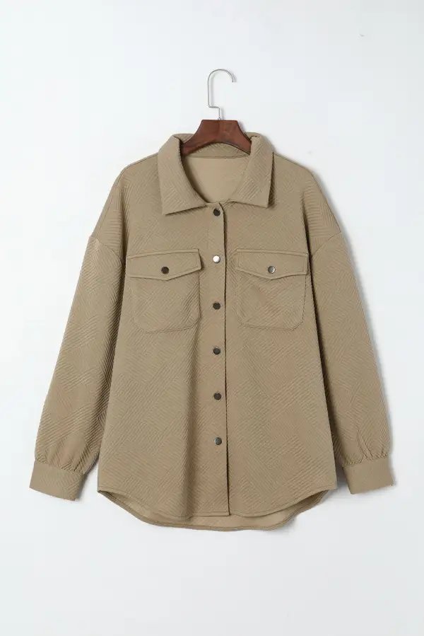 Everyday Pocket Flap Pocket Button Front Shacket