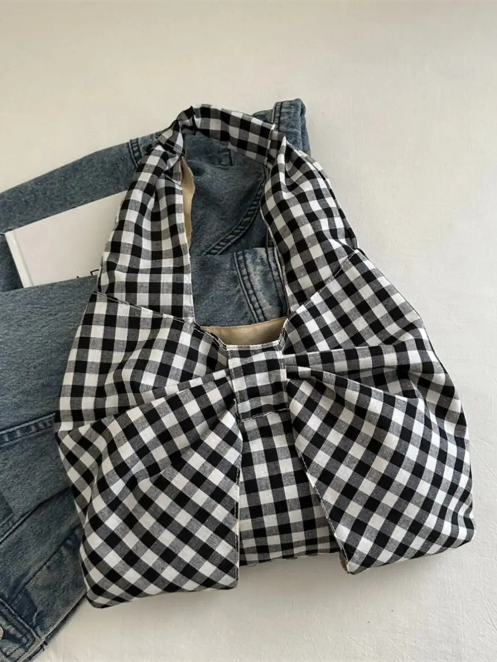 Bow Accent Ruched Shoulder Bag