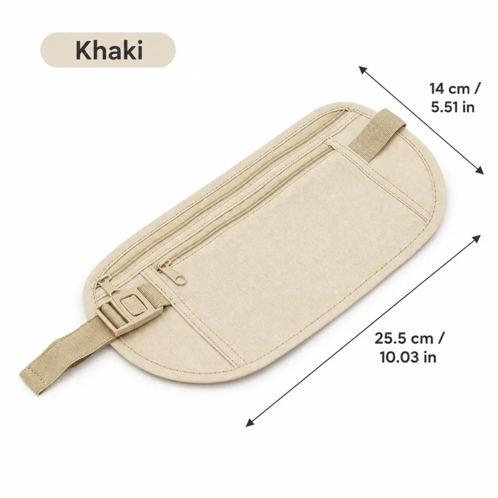 Ultra-Thin Anti-Theft Travel Wallet with Hidden Waist Strap