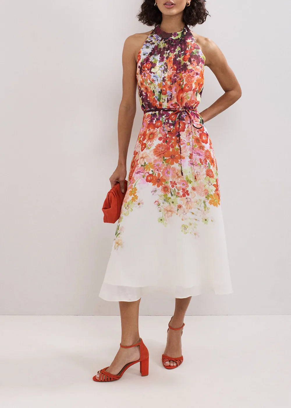 Classic And Trendy Sleeveless High-Neck Art Print Dress