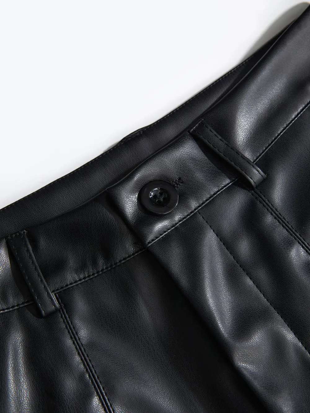 Leather High Rise Shorts