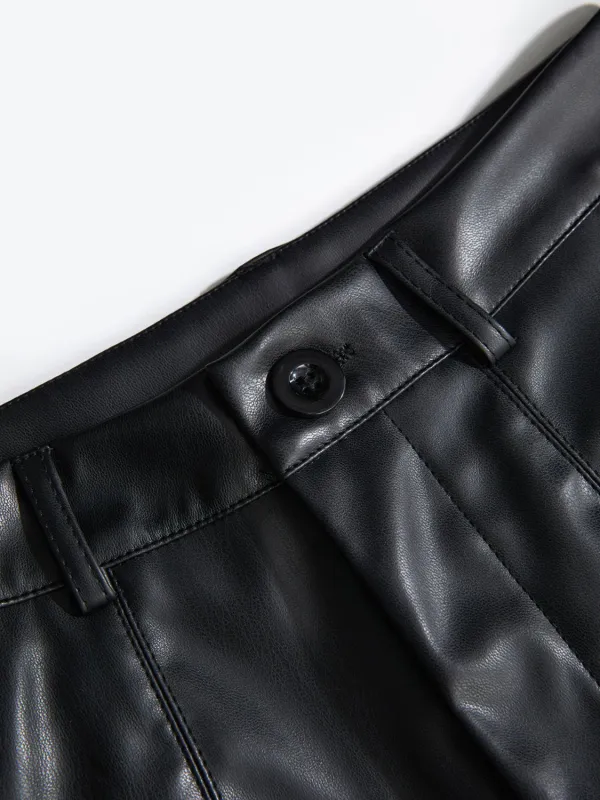 Leather High Rise Shorts