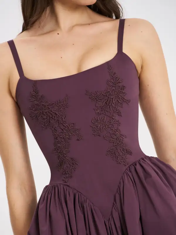 Embroidered Midi Dress