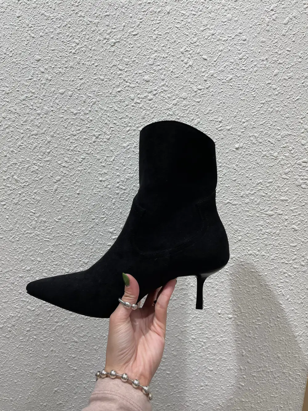 Crisp Suede Draped Ankle Boots
