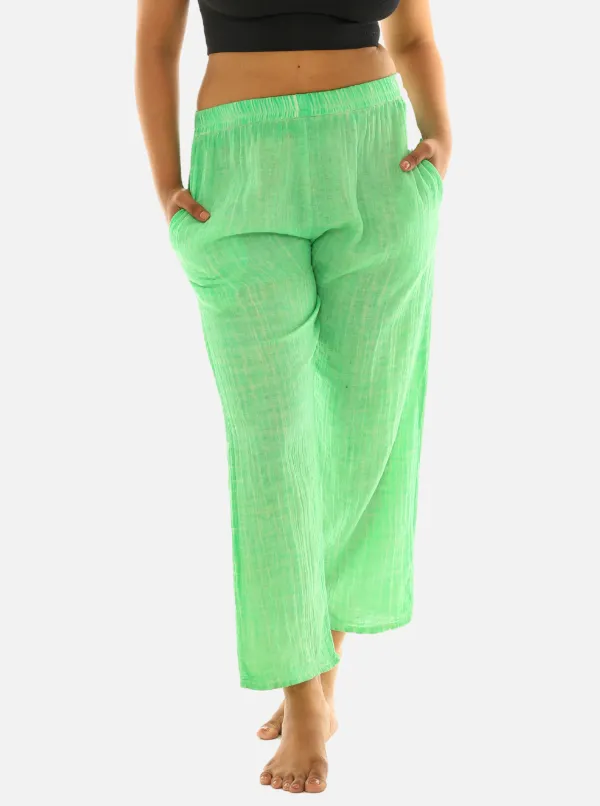 S Pigment Dyed Wide Leg Pants