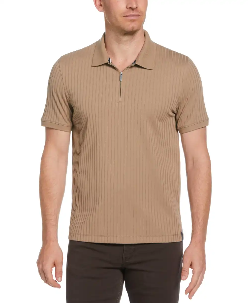 Quarter Zip Ribbed Polo