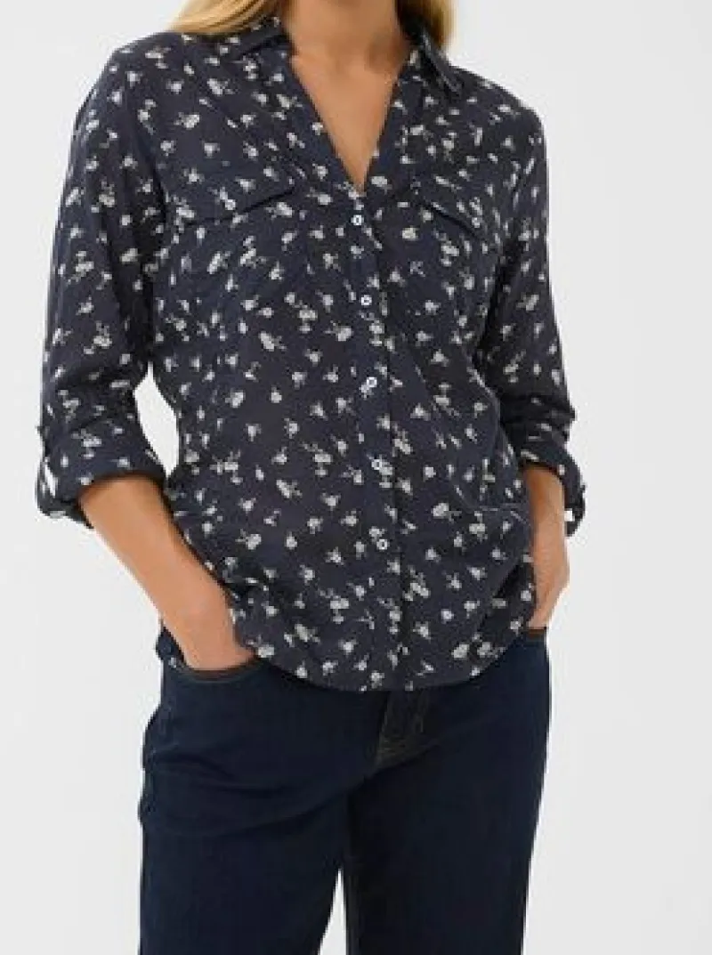 Delicate Print Button Shirt