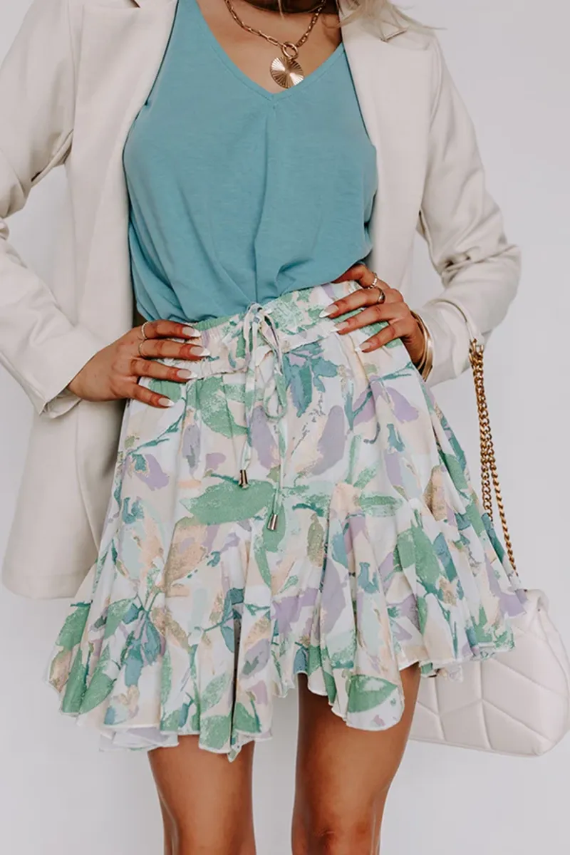 Lightweight And Casual Women's Floral Skirt