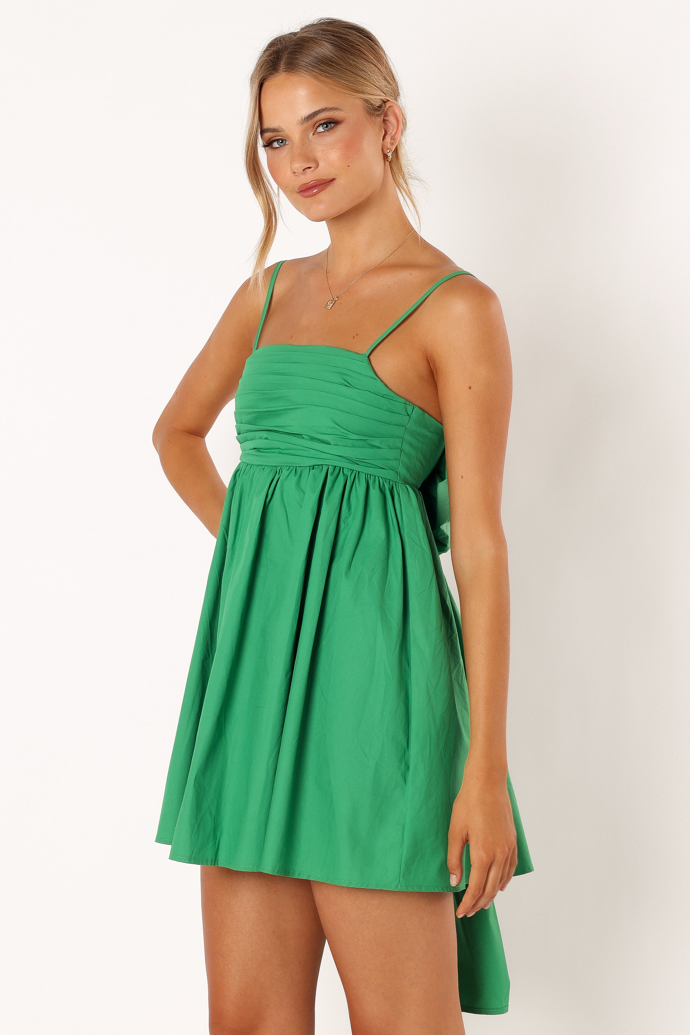 Alice Bow Back Mini Dress - Green