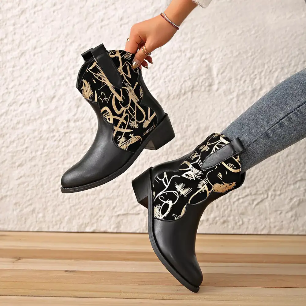 Classic Pointed Toe Block Heel Boots