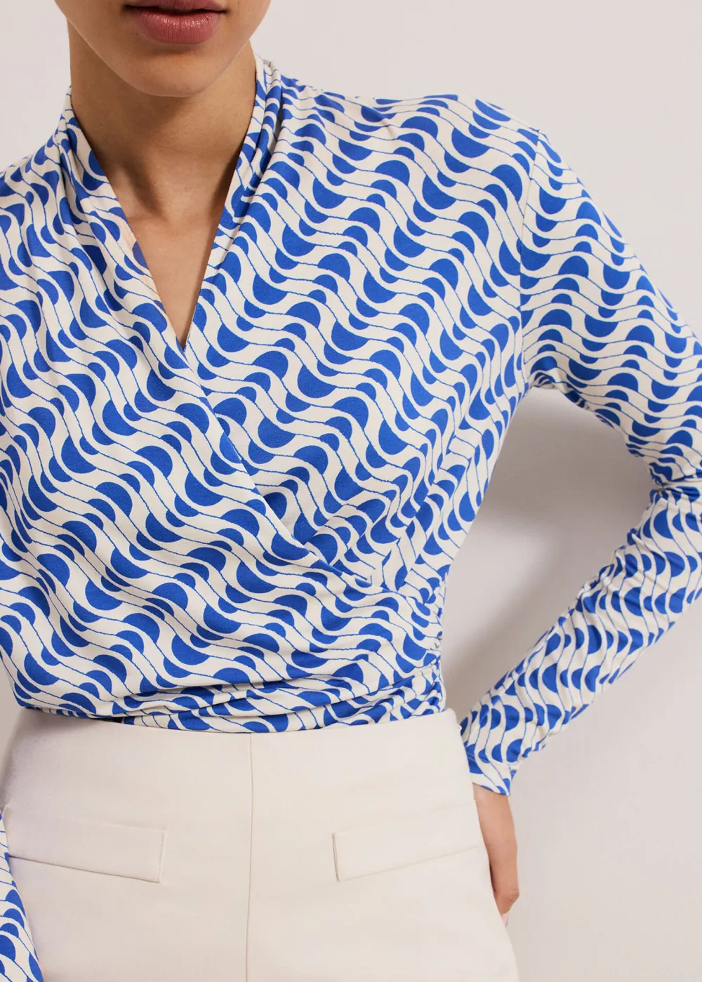 Fashion Abstract Geometric Print Ladies Top