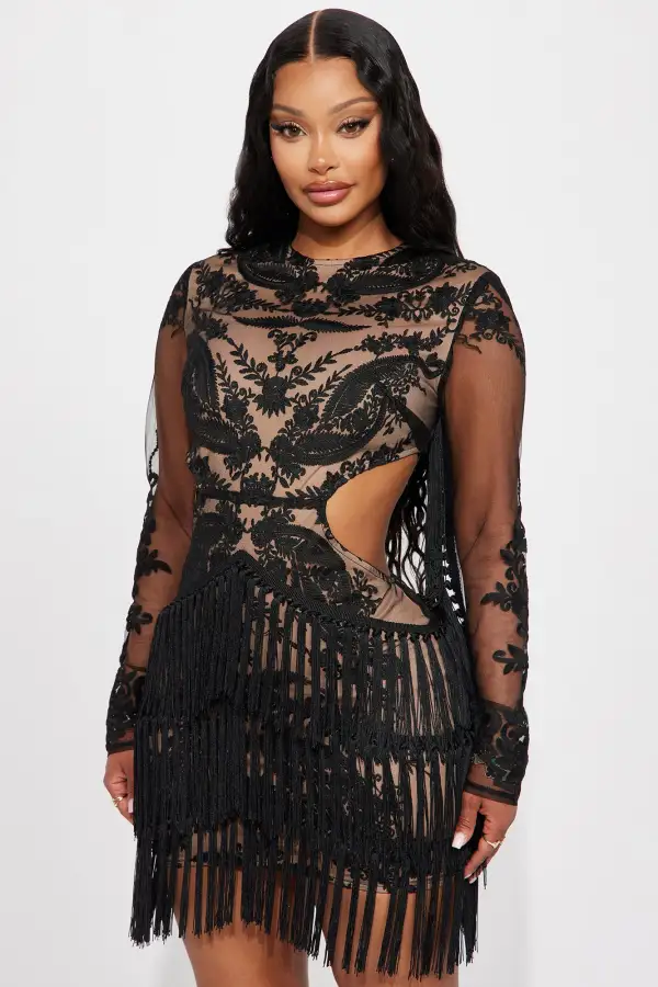 Gwen Lace Mini Dress - Black/combo