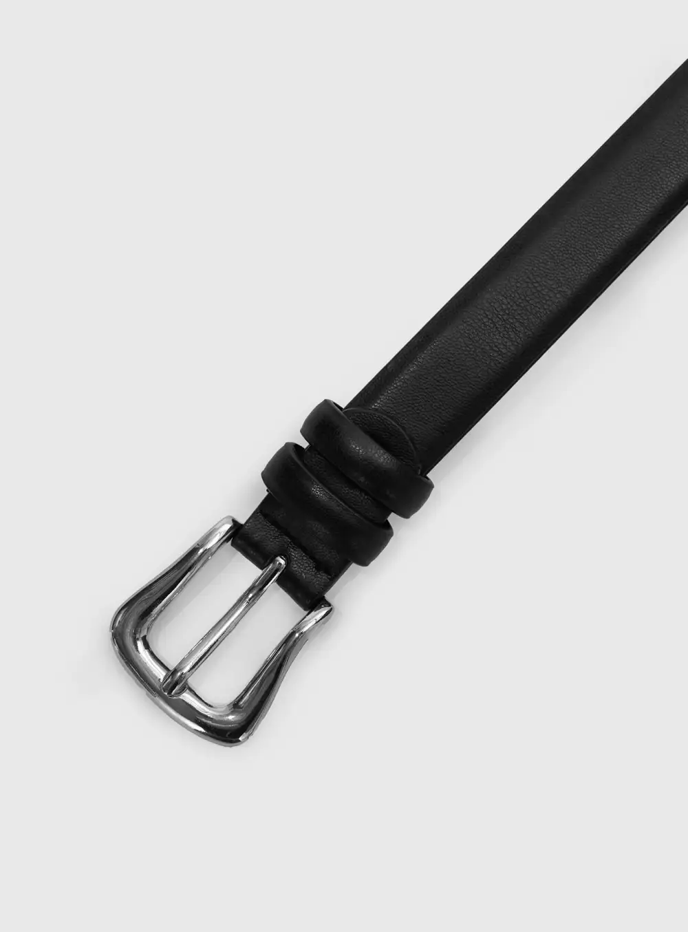 Modernist Buckle Faux Leather Belt