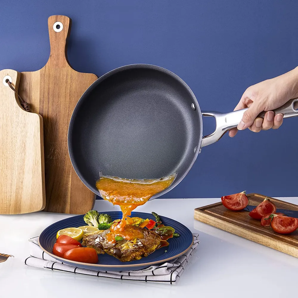 (Store Closing Sale) Nonstick Frying Pan with Ergonomic Stainless Steel Handle