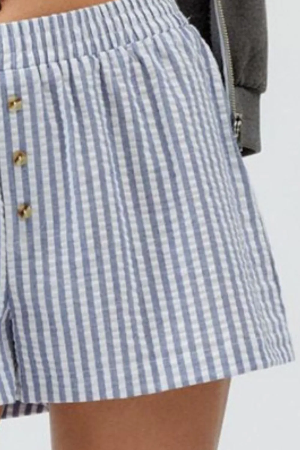 Easygoing Striped Elastic Waist Shorts